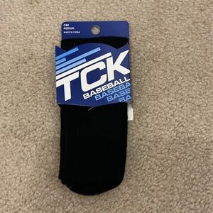 TCK Black Baseball Socks - Size M